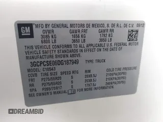 2013 Chevrolet Silverado 1500 LT with VIN 3GCPCSE06DG187949, listed as a IAAI auction lot 41799296 with 169,919 mi miles and . Bid and sale history available at DreamBid. Image 9.