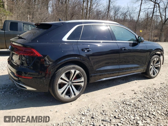 2019 Audi Q8 Premium Plus z VIN WA1BVAF11KD037936, wystawiony jako Copart lot #48173645 z przebiegiem 55 357 mil mil oraz Szkoda całkowita • Salvage title. Historia ofert i sprzedaży dostępna na DreamBid. Obrazek 3.