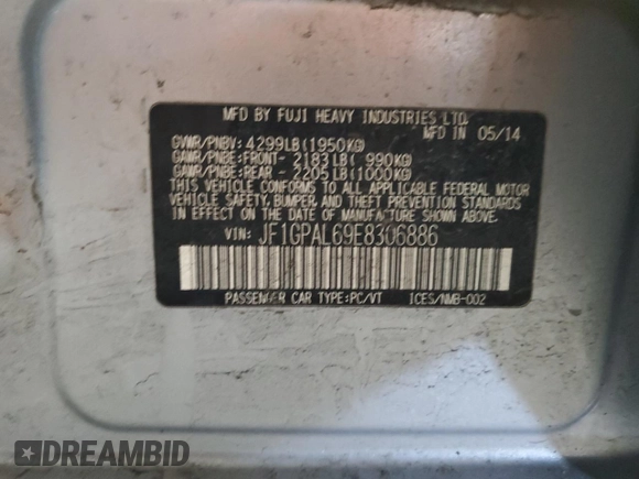 2014 Subaru Impreza Wagon 2.0i Sport Premium with VIN JF1GPAL69E8306886, listed as a Copart auction lot 49462695 with 138,261 mi miles and Salvage Title. Bid and sale history available at carsss.com. Image 13.