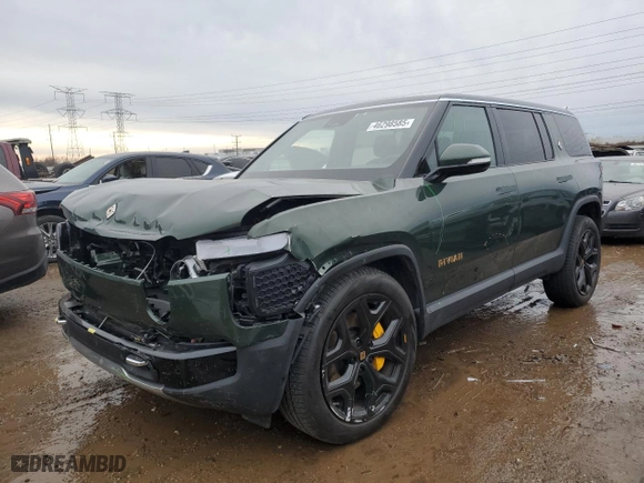 2022 Rivian R1S Launch Edition with VIN 7PDSGABLXNN002875, listed as a Copart auction lot 46298585 with 0 mi miles and Salvage Title. Bid and sale history available at carsss.com. Image 1.