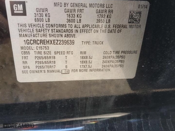 2014 Chevrolet Silverado 1500 LT with VIN 1GCRCREHXEZ239639, listed as a Copart auction lot 44065085 with 149,107 mi miles and Salvage Title. Bid and sale history available at carsss.com. Image 12.