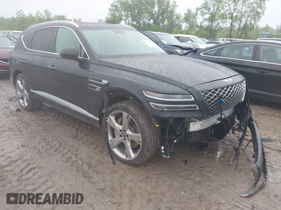 2023 Genesis GV80 z VIN KMUHCESCXPU139647, wystawiony jako IAAI lot #42308214 z przebiegiem 33 177 mil mil oraz . Historia ofert i sprzedaży dostępna na DreamBid. Obrazek 1.