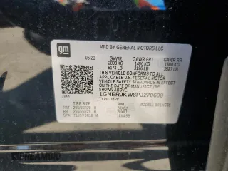 2023 Chevrolet Traverse RS with VIN 1GNERJKW8PJ270608, listed as a Copart auction lot 50543995 with 23,388 mi miles and Salvage Title. Bid and sale history available at carsss.com. Image 13.