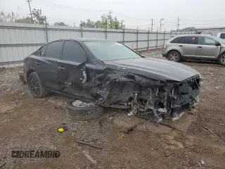2018 Infiniti Q50 Luxe with VIN JN1EV7AR6JM441982, listed as a Copart auction lot 59939945 with 97,702 mi miles and Salvage title. Bid and sale history available at DreamBid. Image 4.