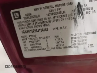 2004 Chevrolet Suburban LT z VIN 1GNFK16Z94J134187, wystawiony jako IAAI lot #41810015 z przebiegiem 262 667 mil mil oraz . Historia ofert i sprzedaży dostępna na DreamBid. Obrazek 9.
