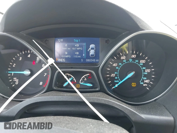 2015 Ford Escape SE with VIN 1FMCU0G76FUC78192, listed as a IAAI auction lot 41828183 with 80,348 mi miles. Bid and sale history available at carsss.com. Image 7.