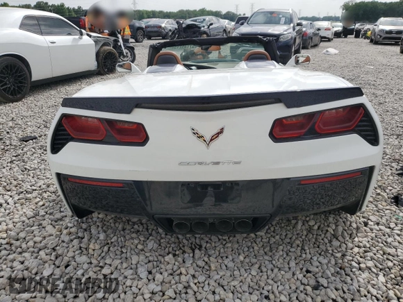 2015 Chevrolet Corvette 2LT with VIN 1G1YD3D7XF5104001, listed as a Copart auction lot 57149215 with Not provided miles and Salvage title. Bid and sale history available at DreamBid. Image 6.