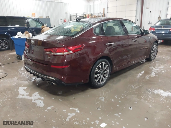 2019 Kia Optima EX with VIN 5XXGU4L1XKG344810, listed as a IAAI auction lot 41555072 with 92,629 mi miles. Bid and sale history available at carsss.com. Image 4.
