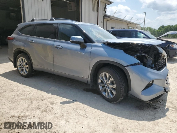 2021 Toyota Highlander Hybrid Limited with VIN 5TDXBRCH7MS065638, listed as a Copart auction lot 56914045 with 56,297 mi miles and Salvage title. Bid and sale history available at DreamBid. Image 4.