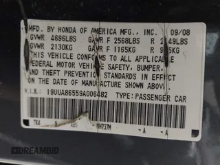 2009 Acura TL Tech with VIN 19UUA86559A006482, listed as a IAAI auction lot 41531597 with 203,255 mi miles. Bid and sale history available at carsss.com. Image 9.