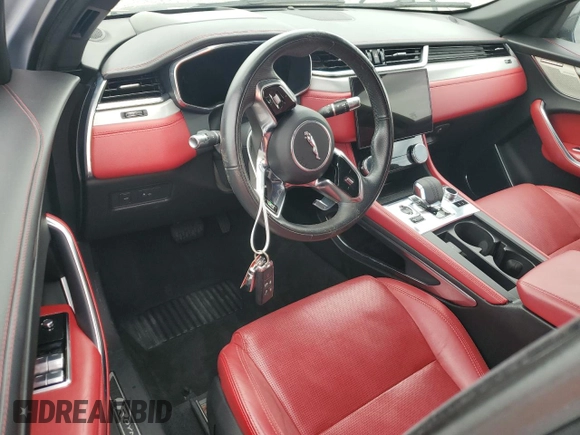 2021 Jaguar F-Pace R-Dynamic S with VIN SADCT2FU1MA663897, listed as a Copart auction lot 85629124 with 60,305 mi miles and Salvage title. Bid and sale history available at DreamBid. Image 8.