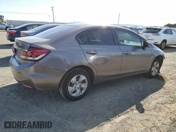 2015 Honda Civic LX with VIN 2HGFB2F55FH528190, listed as a Copart auction lot 51872405 with 175,179 mi miles and Salvage Title. Bid and sale history available at carsss.com. Image 3.