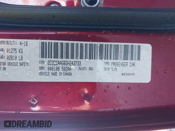 2016 Chrysler 300 Anniversary Edition with VIN 2C3CCAAG6GH243733, listed as a IAAI auction lot 41622080 with 263,261 mi miles and . Bid and sale history available at DreamBid. Image 9.