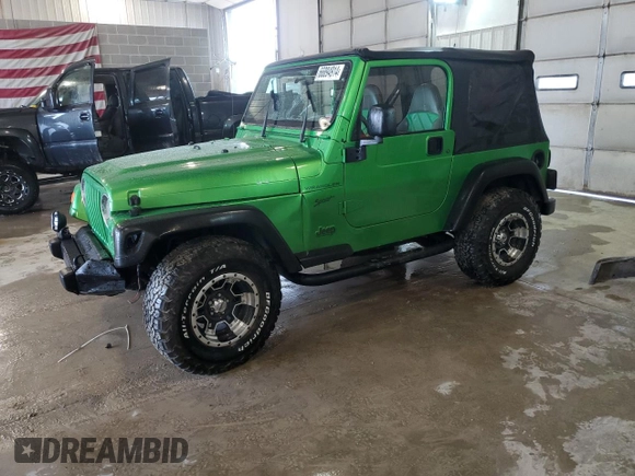2002 Jeep Wrangler Sport with VIN 1J4FA49S72P701075, listed as a Copart auction lot 66894914 with 169,971 mi miles and Salvage Title. Bid and sale history available at carsss.com. Image 1.