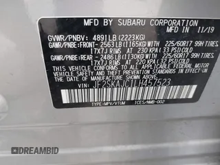 2020 Subaru Forester Premium z VIN JF2SKAJC1LH457523, wystawiony jako IAAI lot #42304635 z przebiegiem 30 390 mil mil oraz . Historia ofert i sprzedaży dostępna na DreamBid. Obrazek 9.