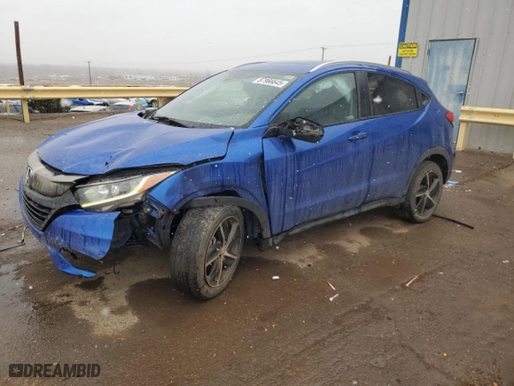 2022 Honda HR-V EX with VIN 3CZRU6H58NM745995, listed as a Copart auction lot 87966645 with 60,926 mi miles and Salvage Title. Bid and sale history available at carsss.com. Image 1.