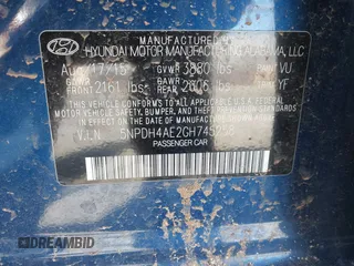 2016 Hyundai Elantra SE with VIN 5NPDH4AE2GH745258, listed as a IAAI auction lot 41818963 with 82,579 mi miles. Bid and sale history available at carsss.com. Image 9.