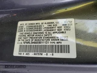 2014 Honda Odyssey EX-L с VIN 5FNRL5H66EB011131, выставлен на аукционе Copart как лот 58216125 с пробегом 161 390 миль миль и Списание • Salvage title. История ставок и продаж доступна на DreamBid. Изображение 13.