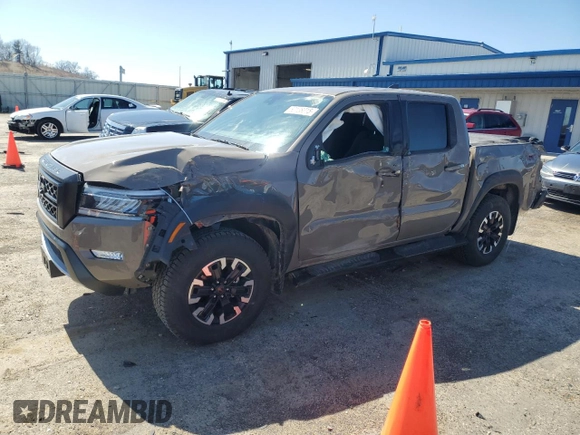 2024 Nissan Frontier Pro-4X with VIN 1N6ED1EK7RN610467, listed as a Copart auction lot 50138015 with 24,723 mi miles and Salvage title. Bid and sale history available at DreamBid. Image 1.