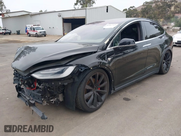 2020 Tesla Model X P90D with VIN 5YJXCDE4XLF296255, listed as a IAAI auction lot 42087953 with 45,411 mi miles. Bid and sale history available at carsss.com. Image 20.