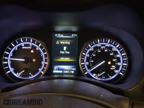 2015 Infiniti Q50 Premium with VIN JN1BV7AP2FM345954, listed as a IAAI auction lot 41514027 with 79,957 mi miles. Bid and sale history available at carsss.com. Image 7.