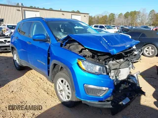 2020 Jeep Compass Sport with VIN 3C4NJDABXLT156953, listed as a IAAI auction lot 41443366 with 52,452 mi miles. Bid and sale history available at carsss.com. Image 1.