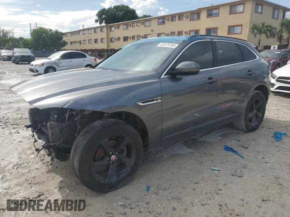 2017 Jaguar F-Pace 20d Prestige with VIN SADCK2BN6HA883222, listed as a Copart auction lot 62474185 with Not provided miles and Salvage title. Bid and sale history available at DreamBid. Image 1.