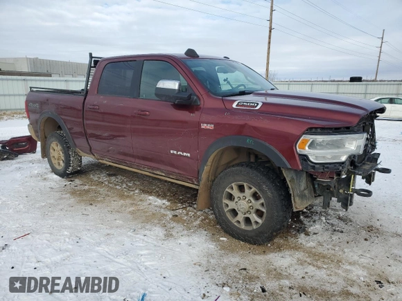 2019 Ram 2500 Laramie with VIN 3C6UR5FJ4KG596899, listed as a Copart auction lot 87582355 with 76,014 mi miles and Salvage Title. Bid and sale history available at carsss.com. Image 4.