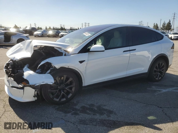 2023 Tesla Model X with VIN 7SAXCDE52PF378496, listed as a Copart auction lot 49455825 with Not Provided miles and Salvage Title. Bid and sale history available at DreamBid. Image 1.