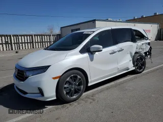 2024 Honda Odyssey Elite with VIN 5FNRL6H90RB039223, listed as a Copart auction lot 48995265 with 9,740 mi miles and Salvage Title. Bid and sale history available at carsss.com. Image 1.