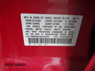 2013 Honda Fit Sport с VIN JHMGE8H50DC066694, выставлен на аукционе IAAI как лот 42358694 с пробегом 84 275 миль миль и . История ставок и продаж доступна на DreamBid. Изображение 9.
