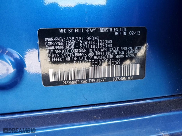2013 Subaru Impreza Wagon WRX WRX with VIN JF1GR7E65DG854558, listed as a Copart auction lot 83217074 with NaN miles and Salvage Title. Bid and sale history available at carsss.com. Image 16.