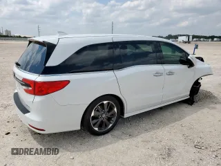 2022 Honda Odyssey Elite with VIN 5FNRL6H95NB066055, listed as a Copart auction lot 59258315 with 43,570 mi miles and Salvage title. Bid and sale history available at DreamBid. Image 3.