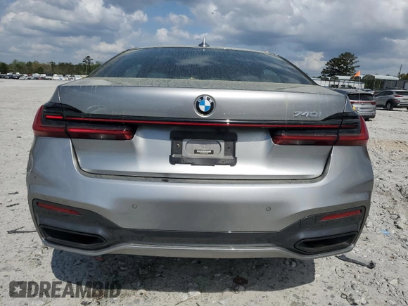 2022 BMW 7 Series 740i with VIN WBA7T2C09NCJ48292, listed as a Copart auction lot 51650315 with 21,585 mi miles and Salvage Title. Bid and sale history available at carsss.com. Image 6.