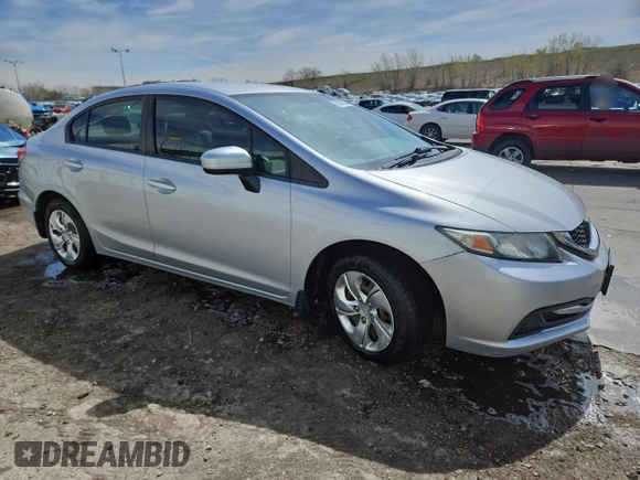 2015 Honda Civic LX with VIN 2HGFB2F57FH526604, listed as a Copart auction lot 53950585 with Not Provided miles and Clean Title. Bid and sale history available at DreamBid. Image 4.