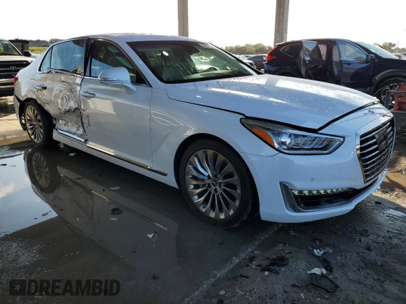 2019 Genesis G90 Premium with VIN KMTF34JA0KU054699, listed as a Copart auction lot 88333005 with 44,582 mi miles and Non Repairable. Bid and sale history available at DreamBid. Image 4.