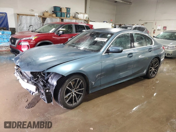 2019 BMW 3 Series 330i with VIN WBA5R1C51KFH14244, listed as a Copart auction lot 52199945 with 45,365 mi miles and Salvage title. Bid and sale history available at DreamBid. Image 1.