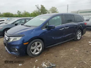 2018 Honda Odyssey EX with VIN 5FNRL6H57JB103291, listed as a Copart auction lot 58733025 with 177,279 mi miles and Salvage title. Bid and sale history available at DreamBid. Image 1.