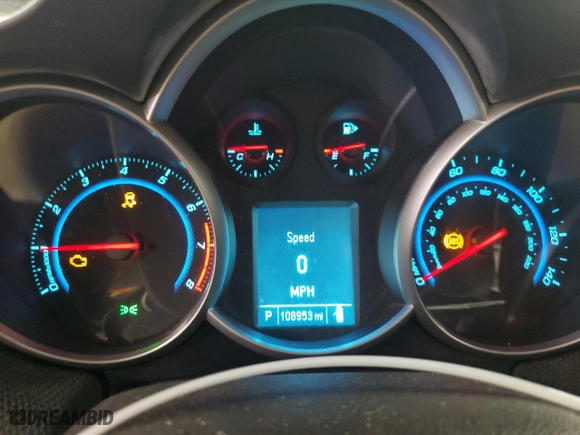 2012 Chevrolet Cruze LT w/1LT with VIN 1G1PF5SC3C7185988, listed as a Copart auction lot 51625105 with 108,953 mi miles and Clean Title. Bid and sale history available at carsss.com. Image 9.
