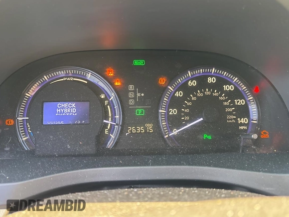 2010 Lexus HS 250h with VIN JTHBB1BA1A2020910, listed as a Copart auction lot 57009775 with 263,515 mi miles and Clean Title. Bid and sale history available at DreamBid. Image 8.
