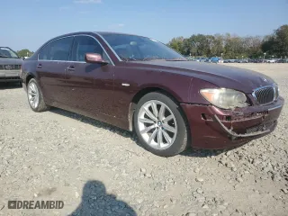 2007 BMW 7 Series 750Li with VIN WBAHN83507DT74067, listed as a Copart auction lot 77793504 with 0 mi miles and Salvage Title. Bid and sale history available at carsss.com. Image 4.