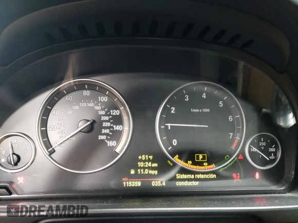 2011 BMW 5 Series 528i with VIN WBAFR1C54BC673353, listed as a Copart auction lot 48956775 with 115,359 mi miles and Salvage Title. Bid and sale history available at carsss.com. Image 9.