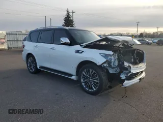 2021 Infiniti QX80 SENSORY with VIN JN8AZ2BE4M9273804, listed as a Copart auction lot 82141324 with 57,873 mi miles and Salvage Title. Bid and sale history available at carsss.com. Image 4.
