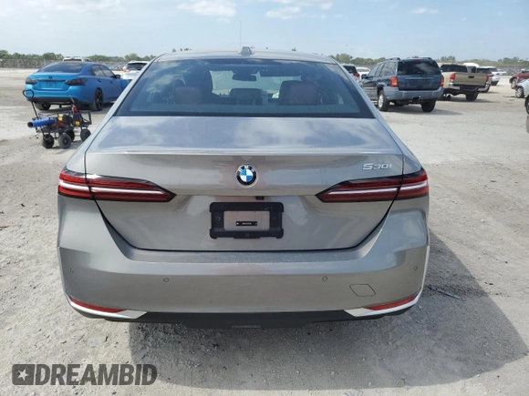 2024 BMW 5 Series 530i with VIN WBA43FJ01RCR17208, listed as a Copart auction lot 46134355 with 8,688 mi miles and Non Repairable. Bid and sale history available at carsss.com. Image 6.