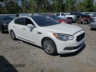 2015 Kia K900 Premium with VIN KNALU4D42F6026785, listed as a Copart auction lot 49147635 with 74,931 mi miles and Salvage Title. Bid and sale history available at carsss.com. Image 4.