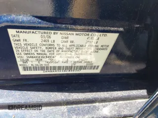 2006 Nissan Maxima 3.5 SE with VIN 1N4BA41E16C849347, listed as a IAAI auction lot 41927386 with 241,447 mi miles. Bid and sale history available at carsss.com. Image 9.