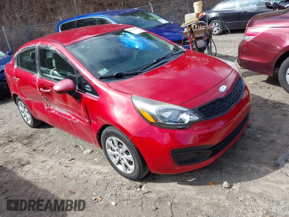 2014 Kia Rio LX with VIN KNADM4A31E6370963, listed as a IAAI auction lot 41720980 with 112,551 mi miles and . Bid and sale history available at DreamBid. Image 1.