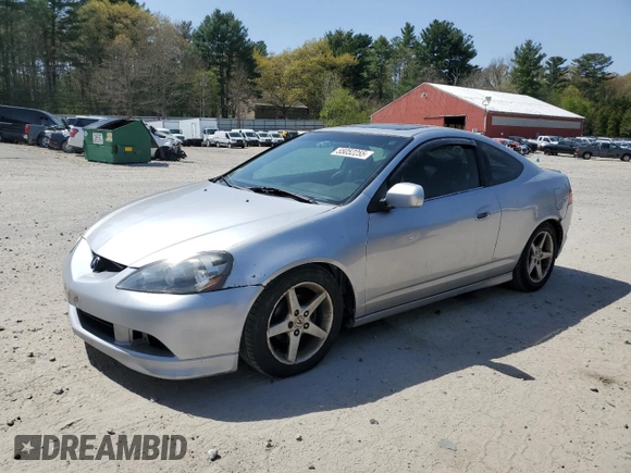 2002 Acura RSX Auto with VIN JH4DC54882C005078, listed as a Copart auction lot 55052255 with 165,549 mi miles and Clean Title. Bid and sale history available at carsss.com. Image 1.