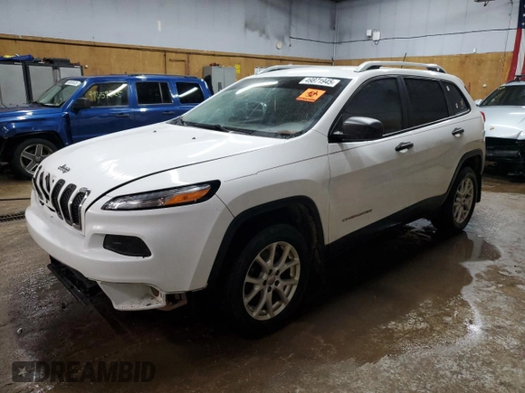 2016 Jeep Cherokee Sport with VIN 1C4PJMAB5GW109080, listed as a Copart auction lot 49871945 with 223,719 mi miles and Clean Title. Bid and sale history available at carsss.com. Image 1.