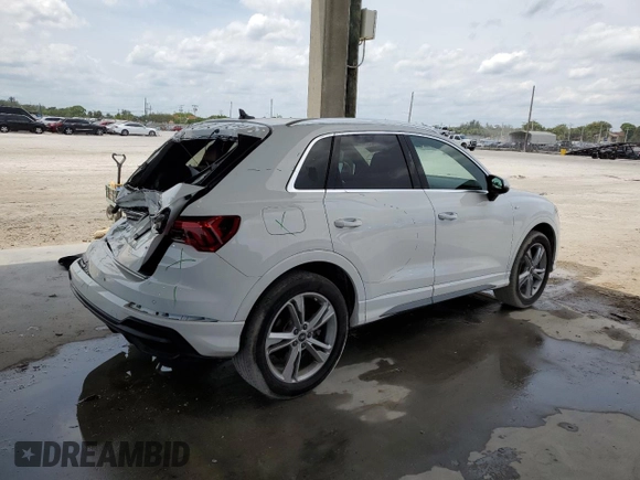 2021 Audi Q3 S line Premium with VIN WA1DECF30M1025884, listed as a Copart auction lot 51396873 with 22,406 mi miles and . Bid and sale history available at DreamBid. Image 3.